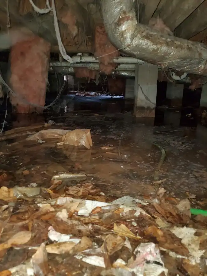 Crawl space flood assessment for Commercial Water Damage Restoration in South San Gabriel